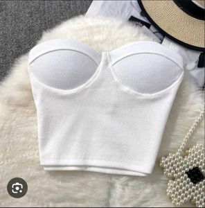 STRAPLESS RIBBED BUSTIER TOP