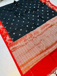 Elegant Black Banarasi Saree