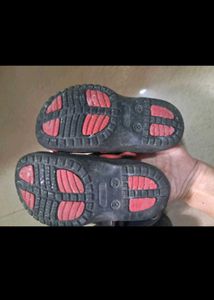 Combo Of Red  Black Clogs And School Shoes