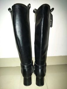 Knee Length Black Long Boots