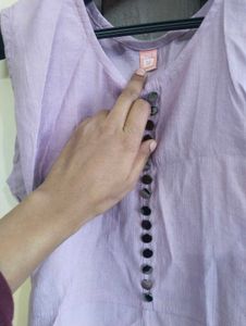 Elegant Lavender Sleeveless Kurta