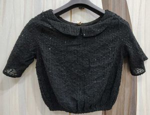 Sparkling Black Crop Top