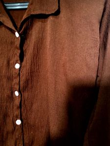 Brown Button-Down Shirt