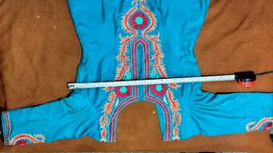 Embroidered Teal Tunic Suit Salwar