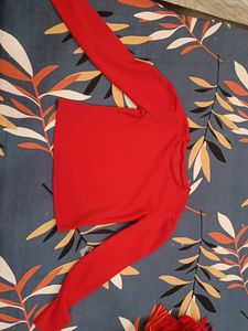 Red Long Sleeve Top