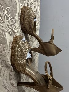 Beige Glitter Part Wear Stilletoes