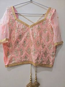 Peach Sequence Lehenga Set