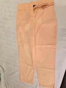 Peach Paperbag Waist Pants