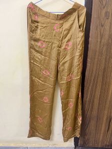 Silk Brown &amp; Pink Pajama Set