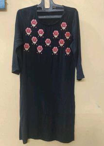 Solid Black Elegant Kurti