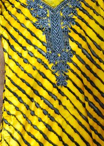 Yellow Striped Kurta Set