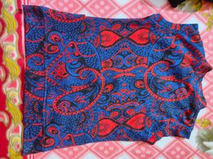 Red And Navy Blue Sleeveless Winter Jacket