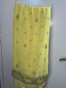Yellow Sequin Saree