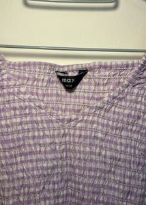 Lilac Gingham Peplum Top