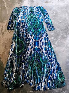 Snakeskin Print Maxi Dress