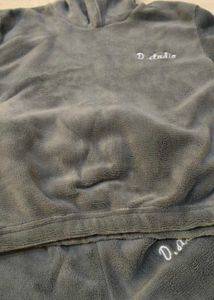 Gray Fleece Hoodie Set