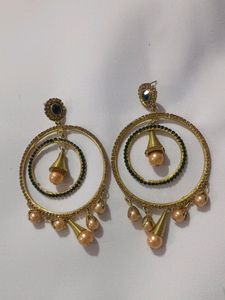 Golden And Green Earings