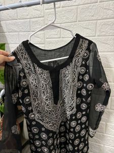 Elegant Black Chikankari Kurti