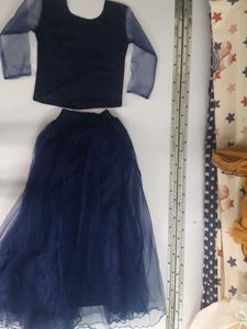 Kids Partywear Lehanga Set With Choli Skirt Chunni