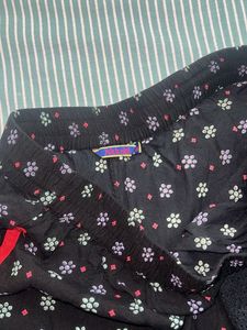 Floral Print Black Palazzo