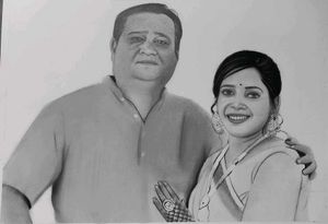 couple portrait painting