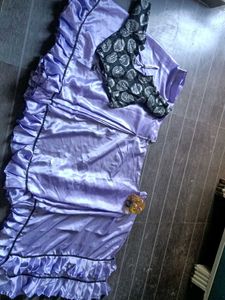 Lavender ready to wear Saree with Blouse
