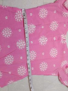 Pink Floral Print Kurti
