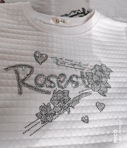 Women White Round Neck Sweater.... G &amp; J Brand...