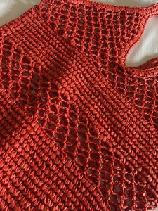 Orange Woven Tote Bag