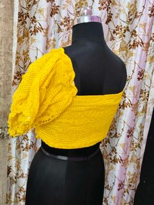 Yellow Lace Crop Top