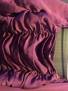 Burgundy Ruched Long Sleeve Top