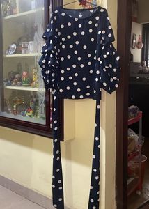 Westside Polka Dot Ruffle Top | XS