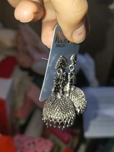 Silver Jhumka Earrings