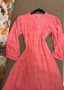 AND PINK TIERED A LINE DRESS