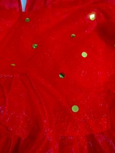 Red Ruffled Party Dress