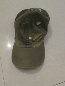 Nike Hat - Olive Green with Flower Details