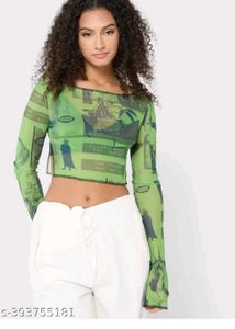 Olive Green Sheer Top