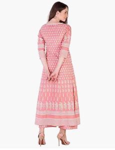 Elegant Pink Printed Kurta set