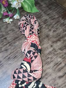 Red Patterned Scarf Dupatta