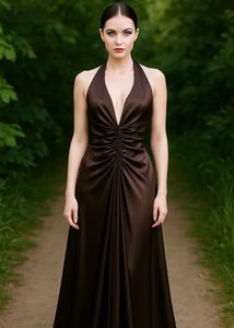 Brown Halter Gown