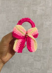 Colorful Crochet Earrings + Hair Bow Combo