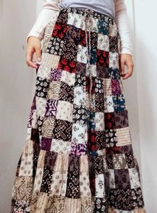 Boho Patchwork Maxi Skirt
