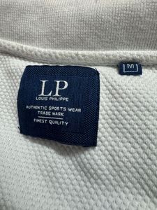 Louis Philippe White Striped Luxe Polo