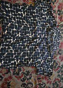 Crop Blue Printed Shirt