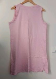Pink Sleeveless V-Neck Dress