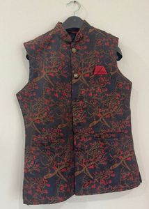 MANYAVAR Style Men Printed Nehru Jacket