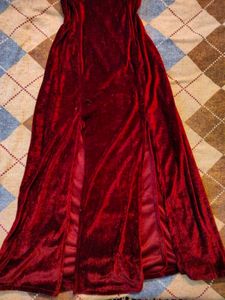 Vintage Velvet Slit Gown
