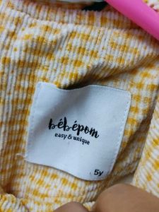 Cute Yellow Checkered Dress