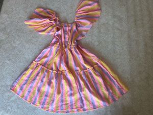 Striped Ruffle Sleeve Dress