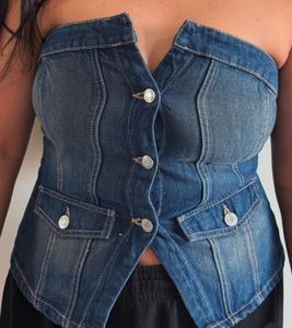 Strapless Denim Top